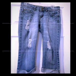 Vintage BONGO Ripped Distressed Light Wash Jean Shorts 5
